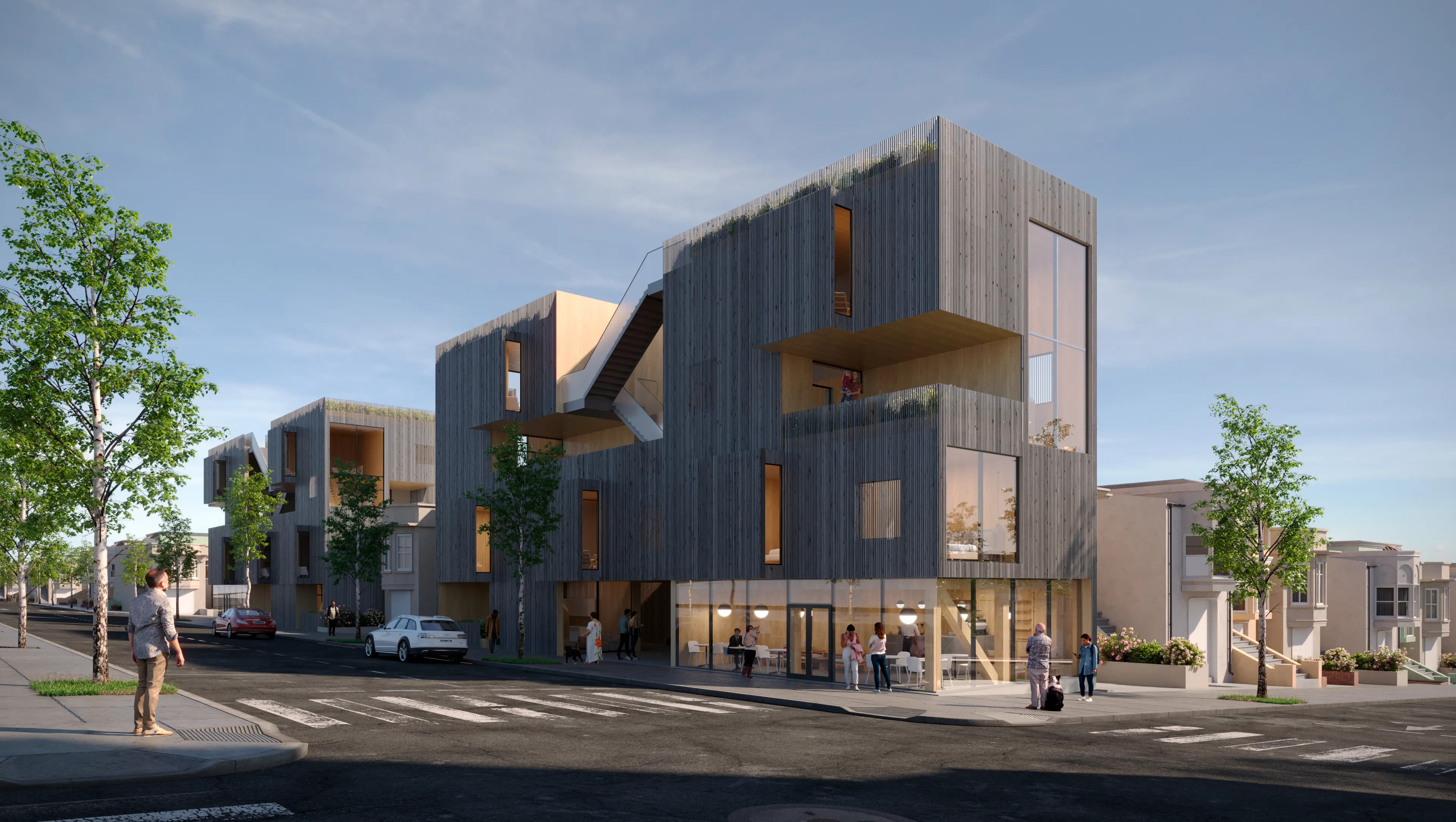 Carved Terrace Block wins a Merit Award at AIASF's Housing+ competition