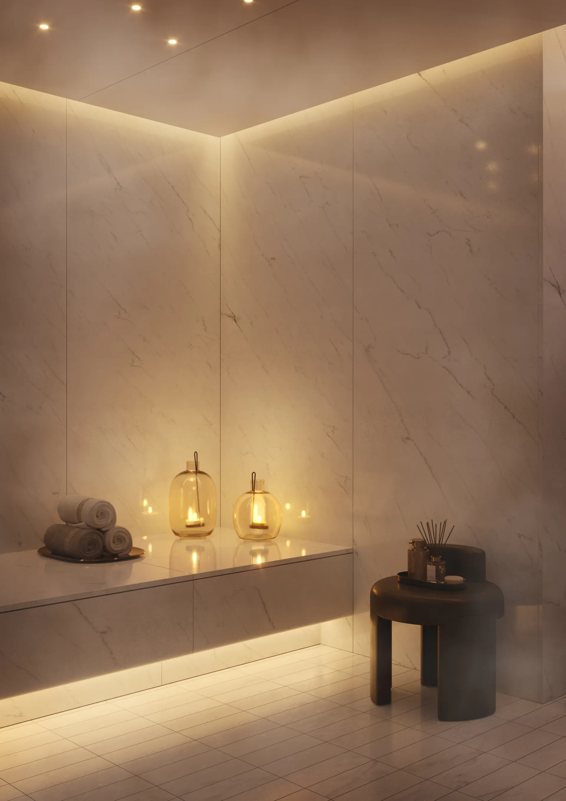 Detail, the steam room